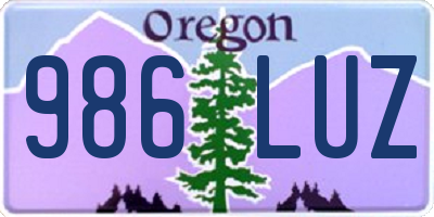 OR license plate 986LUZ