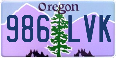 OR license plate 986LVK