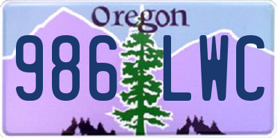 OR license plate 986LWC