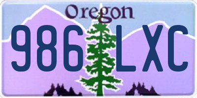 OR license plate 986LXC