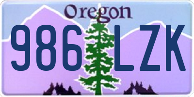OR license plate 986LZK