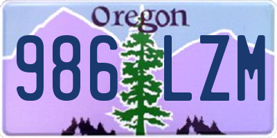 OR license plate 986LZM