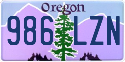 OR license plate 986LZN