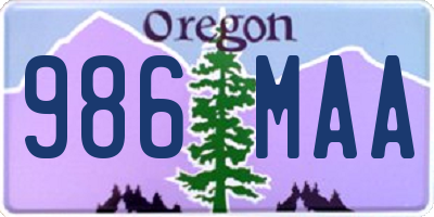 OR license plate 986MAA