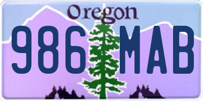 OR license plate 986MAB