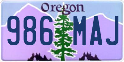OR license plate 986MAJ
