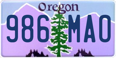 OR license plate 986MAO