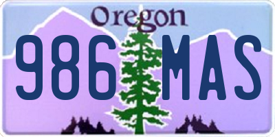 OR license plate 986MAS