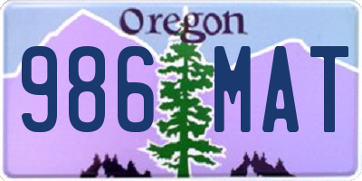 OR license plate 986MAT