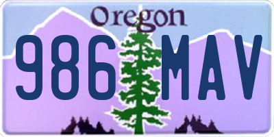 OR license plate 986MAV