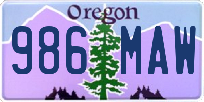 OR license plate 986MAW