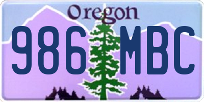 OR license plate 986MBC