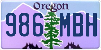 OR license plate 986MBH