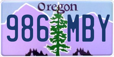 OR license plate 986MBY