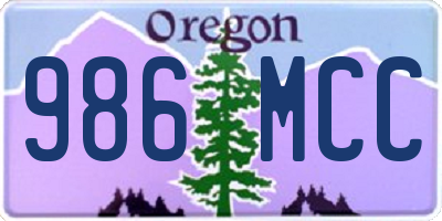 OR license plate 986MCC