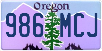 OR license plate 986MCJ