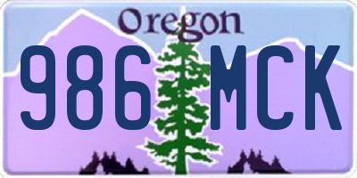 OR license plate 986MCK