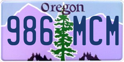 OR license plate 986MCM