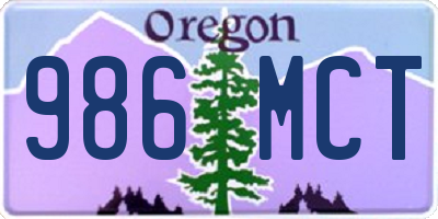 OR license plate 986MCT