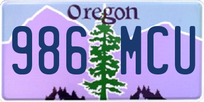 OR license plate 986MCU