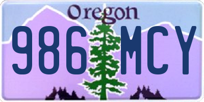 OR license plate 986MCY