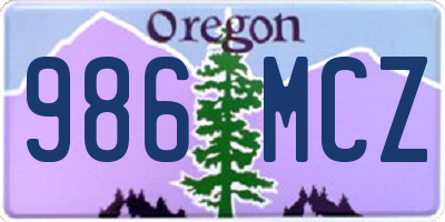 OR license plate 986MCZ