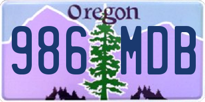 OR license plate 986MDB