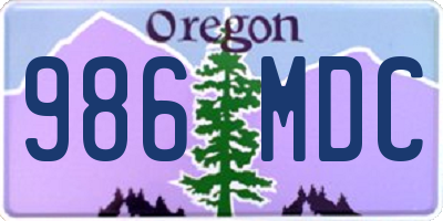 OR license plate 986MDC