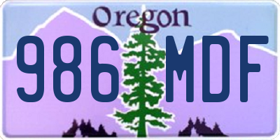 OR license plate 986MDF