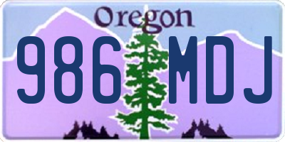 OR license plate 986MDJ