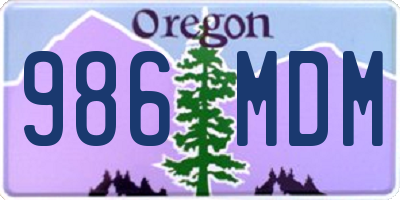 OR license plate 986MDM