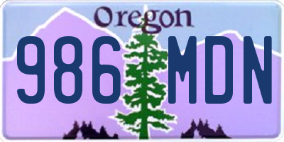 OR license plate 986MDN