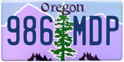 OR license plate 986MDP