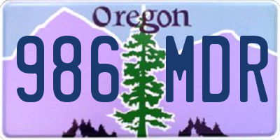 OR license plate 986MDR