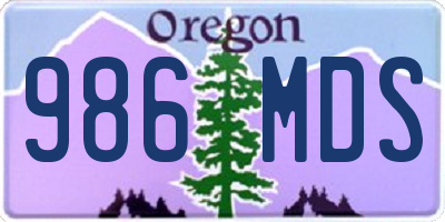 OR license plate 986MDS