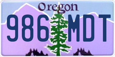 OR license plate 986MDT
