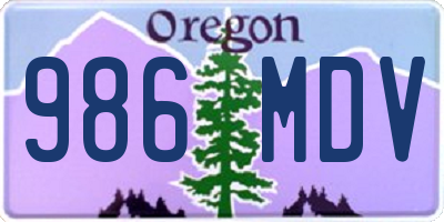 OR license plate 986MDV