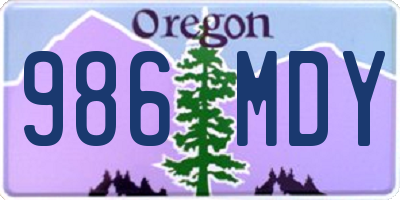 OR license plate 986MDY