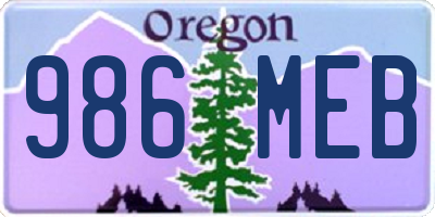 OR license plate 986MEB