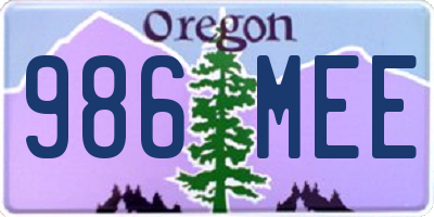 OR license plate 986MEE