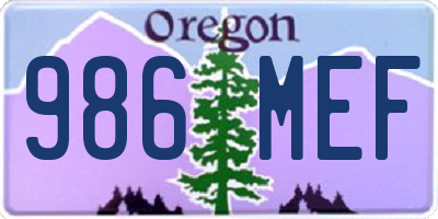 OR license plate 986MEF