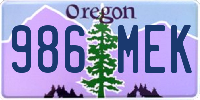 OR license plate 986MEK