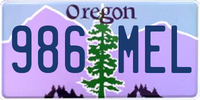 OR license plate 986MEL