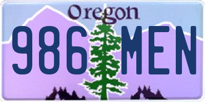 OR license plate 986MEN