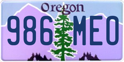 OR license plate 986MEO