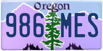 OR license plate 986MES