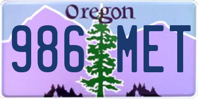 OR license plate 986MET