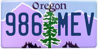 OR license plate 986MEV