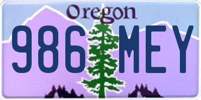 OR license plate 986MEY