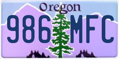 OR license plate 986MFC